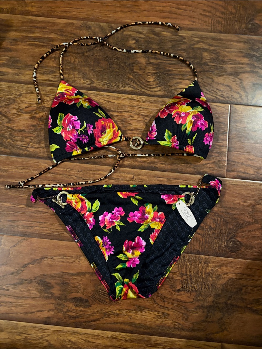 Victoria’s Secret Floral Triangle Bikini Set - Padded bra
